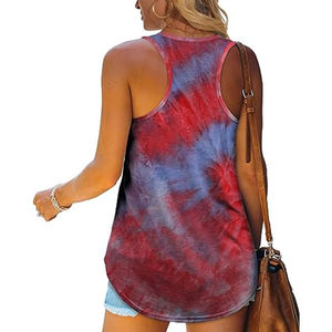 Débardeur court côtelé sans manches pour femme, personnalisé OEM, imprimé par transfert thermique, en molleton, écologique, décontracté, sexy, grande taille, pour l'été - Product Image 3