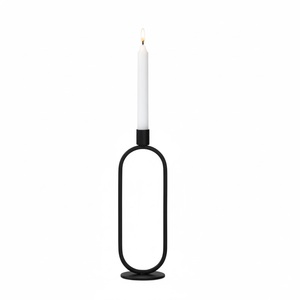 Stylish Black <b>Gold</b> Metal Taper Candle <b>Holder</b> Elegant Iron <b>Candlestick</b> Stand Modern Eco-Friendly Christmas Wedding Home Dining - Product Image 4