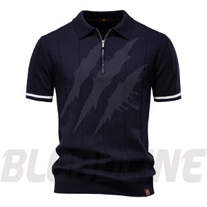 Polo de Manga Corta para Hombre Bloodline, Color Sólido, Tejido de Punto, Secado Rápido, Corte Regular, Marrón - Product Image 1