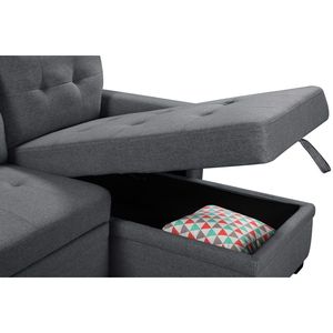 <span class=keywords><strong>Nathan</strong></span> 84 \ "tối màu xám đảo ngược ngủ cắt SOFA PHÒNG KHÁCH đồ nội thất với lưu trữ Chaise USB sạc cổng Túi - Product Image 5