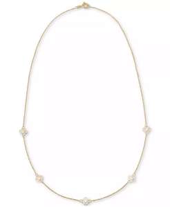 การออกแบบโคลเวอร์ Openwork ห้าสถานี18 "คอสร้อยคอทอง10K | Macy's - Product Image 3