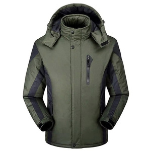 Men Women Winter <b>Jacket</b> <b>Fleece</b> <b>Lined</b> Waterproof Windproof Hooded Outdoor Warm Padded Coat Blue Red Black Olive Pink - Product Image 1