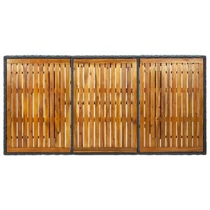 Mesa de patio de madera maciza de acacia y poli ratán gris oscuro, muebles duraderos para exteriores - Product Image 4