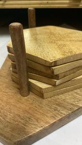 Posavasos de madera, posavasos de cocina, posavasos artesanales, artículo de madera, posavasos. - Product Image 4