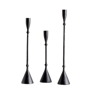 Candelabro de aluminio fundido con acabado negro mate, el más vendido, para decoración del hogar, hecho a mano y personalizado, juego de 3. - Product Image 1