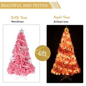 Albero di Natale Artificiale in PVC Rosa da 180 cm con 1600 Rami - Product Image 5