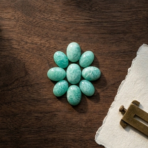 AAA Quality Natural Amazonite Oval Cabochon Flat Back 3x5mm To 15x20mm Loose Amazonite Oval Cabs Wholesale Lot For Jewelry - Product Image 3