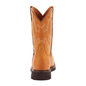 Bottes de cowboy tendance faites à la main pour hommes, style peau d'alligator, en cuir véritable, à enfiler - Product Image 3