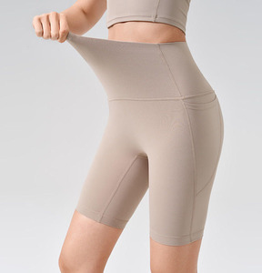 Shorts Casuales de Ciclismo para Mujer, OEM ODM, Cintura Alta, Transpirables, Ecológicos, Cómodos, Elásticos, para Uso Diario, Descanso, Ejercicio, Yoga y Fitness - Product Image 1