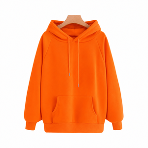 Sweat-shirt à capuche surdimensionné pour homme, couleur unie, tricoté, 100% coton molletonné, manches classiques, vêtement d'automne - Product Image 6