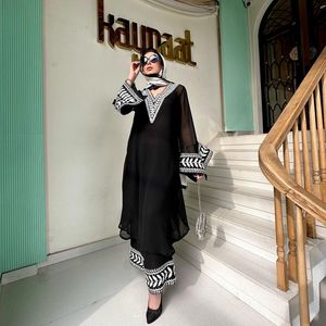 ชุดปาร์ตี้สำหรับผู้หญิงชุดเสื้อท่อนบนล่างและแขนกระดิ่งแฟนซี - Product Image 2