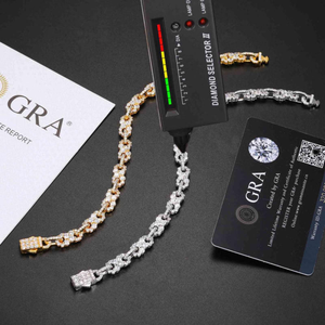 Luxury Moissanite <b>Clover</b> <b>Bracelet</b> Iced Out Floral Link Tennis <b>Bracelet</b> Silver Finish Sparkling Statement Jewelry - Product Image 5