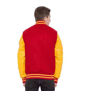 Chaqueta Varsity de Invierno con Mangas en Contraste y Dobladillo Acanalado, Hecha de Poliéster/Algodón Suave, Diseñada para Estudiantes, con Parche Personalizado en la Parte Delantera, Elegante - Product Image 5