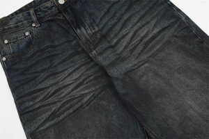 Jean large délavé vintage pour homme – Coupe ample respirante, style streetwear décontracté - Product Image 5