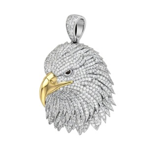Pendentif Aigle Glacé Aigle Calvaire Américain Plaqué Or Rose Rhodié 14k/18k Collier Oiseau Diamant Hip Hop Bling Animal Spectaculaire - Product Image 3