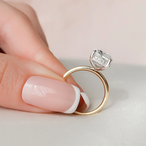 แหวนหมั้นเพชรทรงคุชชั่น ทอง 14K สำหรับผู้หญิง สไตล์คลาสสิก ได้รับการรับรองจาก IGI เพชรเพาะเลี้ยงในห้องปฏิบัติการ สี D - Product Image 2