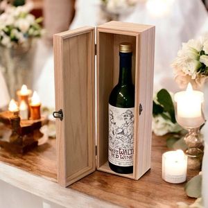 Caja de Vino Moderna de Madera con Tapa Deslizante, Impermeable, con Asa de Cuerda, Organizador Rectangular Colgante, Capacidad de 0-1L - Product Image 2