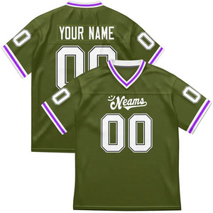 Camiseta de Fútbol Americano Neams Verde con Cuello en V, Malla Sublimada 00, Absorbe la Humedad, Ropa Deportiva Unisex para Adultos - Product Image 2