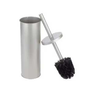Modern Square Beige Stone Toilet <b>Brush</b> Holder Set with Matte Black Handle Luxury Natural Finish Bathroom Cleaning Tool Hotel - Product Image 4