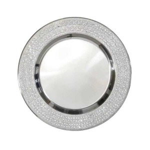 Modern style Round Stainless Steel Metal Charger Plate Silver Decorative <b>Table</b> Setting For Weddings Events & Formal <b>Dining</b> Use - Product Image 1