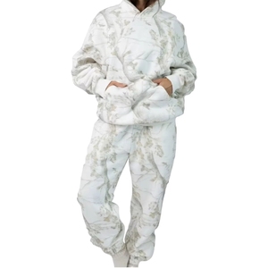 Ensemble de survêtement pour homme en molleton de coton respirant avec sweat à capuche zippé et pantalon de jogging, deux pièces, hiver, décontracté, streetwear, vente en gros - Product Image 1