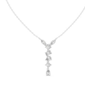 Pendentif en or jaune 14 carats avec émeraude marquise, princesse et diamant poire de laboratoire pour femme |   Vêtements de mariage |   Nouveau diamant cultivé - Product Image 3