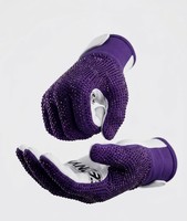 Gants de football américain personnalisés blancs à doigts entiers, antidérapants, avec fermeture auto-agrippante, en PU, unisexes, toutes saisons, logo personnalisé