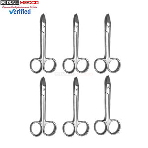 กรรไกรสแตนเลสแบบตรง 6 คู่ ยี่ห้อ Crown Beebee ขนาด 4.25 นิ้ว สำหรับงานผ่าตัดทางทันตกรรม ตัดเนื้อเยื่อละเอียด ใช้ในคลินิก - Product Image 1