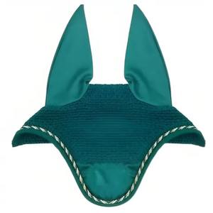 Voile anti-mouches respirant de qualité supérieure, style élégant pour l'entraînement et les concours équestres, bonnet d'oreille léger en crochet pour chevaux - Product Image 1