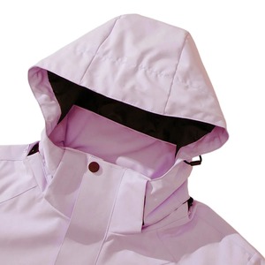 Chaqueta con Capucha para Mujer, Diseño Color Block, Cierre de Cremallera, Impermeable, Tejido de Poliéster, Ropa de Invierno - Product Image 2