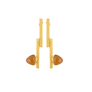 Citrine Hydro Gemstone Brass <b>Dangle</b> <b>Earrings</b> Trendy Handmade Fashion Jewelry for Women - Product Image 1