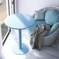 Table d'appoint ronde en fer avec revêtement en poudre OEM personnalisé, table centrale minimaliste, table d'appoint de canapé, mobilier d'hôtel en gros