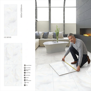 Ice Berge 60x120cm Digital Glossy Vitrified Porcelain Non-Slip <b>Wall</b> Floor Tiles for Swimming Pool Crystal White Collection - Product Image 4