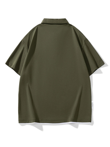 T-shirt blanc ample et décontracté pour homme, couleur unie, coupe ample, manches longues, texture côtelée, confortable, respirant, élégant - Product Image 3