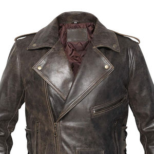 Vestes en cuir pour hommes de qualité supérieure avec fermeture éclair, doublure chaude, style décontracté, vestes en cuir tendance avec fermeture éclair pour hommes - Product Image 5