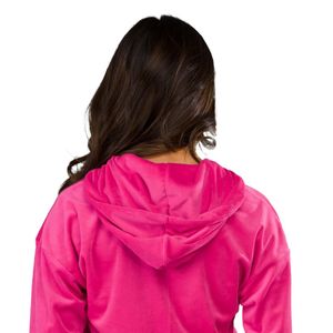 Women's Hot Pink <b>Crop</b> Full <b>Zip</b> Hoodie Long Sleeve Soft Casual Workout Gym Activewear Comfortable Relaxed Fit Outerwear - Product Image 5