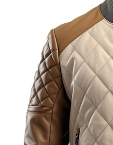 Chaqueta Bomber de Cuero PU con Cuello Camisero, Cierre de Cremallera, Diseño Acolchado, para Otoño, Corte Regular - Product Image 4