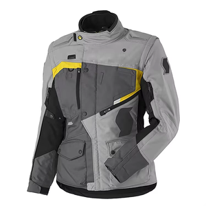 Ensemble veste et pantalon de moto pour homme, gris et jaune, coupe-vent, manches longues, toutes saisons, tenue de course pour adulte - Product Image 4