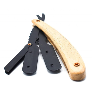 Premium Quality Straight Edge Barber <b>Razor</b> Stainless Steel Blade Wooden Handle Manual <b>Razors</b> Beard Shaver <b>for</b> <b>Men</b> Customized - Product Image 5