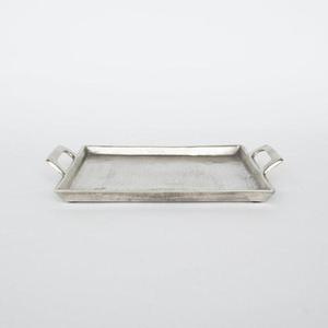 Residental Use Metal Serving <b>Tray</b> With Handle Decorative <b>Trays</b> Rectangular Shape Large Display <b>Silver</b> <b>Tray</b> For Parties & Events - Product Image 1