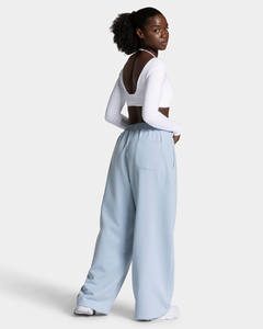 Pantalones Deportivos Rectos de Felpa para Mujer, Color Azul Claro, Corte Regular, 100% Algodón, con Cordón, para Invierno, Precio de Fábrica - Product Image 2