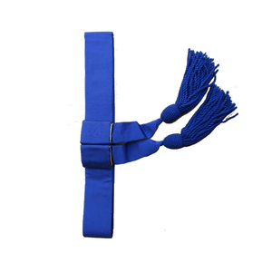 Cinturón de Alta Calidad Color Azul Rey con Borlas, Formal, 2.5cm de Ancho, Longitud Personalizable, con Hebilla Cosida/Botón - Product Image 5