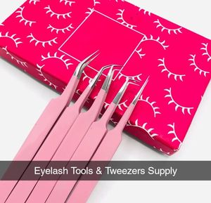 Ensemble de pinces professionnelles pour extensions de cils avec étui, pinces en acier inoxydable allemand, pinces d'isolation pour volume - Product Image 3