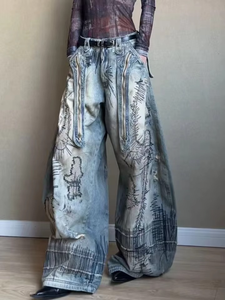 Pantalones Cargo Rectos de Mezclilla de Alta Calidad, Estilo Hip-Hop, con Bordado y Rasgaduras, para Hombre - Product Image 6
