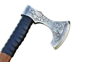 Hacha Vikinga de Acero al Carbono de Alta Calidad, Nuevo Diseño, para Exteriores, con Funda de Cuero, Mango de Madera de Fresno, Hacha Tomahawk Hecha a Medida - Product Image 5