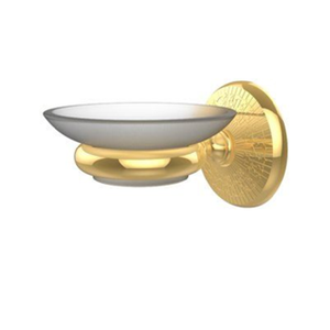 Porte-savon de luxe fini or avec un accent circulaire unique sur le support mural. Disponible aux prix de gros. - Product Image 2