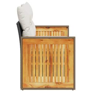 โซฟาสวนแบบโมดูลาร์ 2 ที่นั่ง สีดำ วัสดุหวาย PE สไตล์โมเดรา - Product Image 5