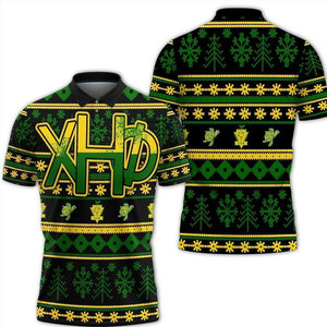 Chi Eta Phi <b>Green</b> <b>Polo</b> <b>Shirt</b> Short Sleeve <b>Men's</b> Casual Breathable Polyester Regular Fit With Pattern Camouflage Design - Product Image 6