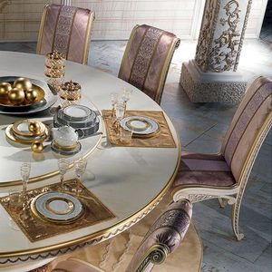 Juego de Comedor Redondo de Teca Tallada a Mano de Lujo Prestige The Plaza, Colección de Muebles Clásicos Reales para Palacio, Villa u Hotel - Product Image 4