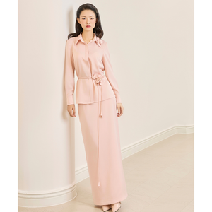 Jupe midi élégante pour femme, prête à être expédiée, taille haute, en satin, pour le bureau, tenue professionnelle, fournisseur de mode - Product Image 2
